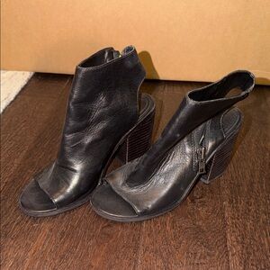 Steve Madden Black Peep-Toe Heeled Boots